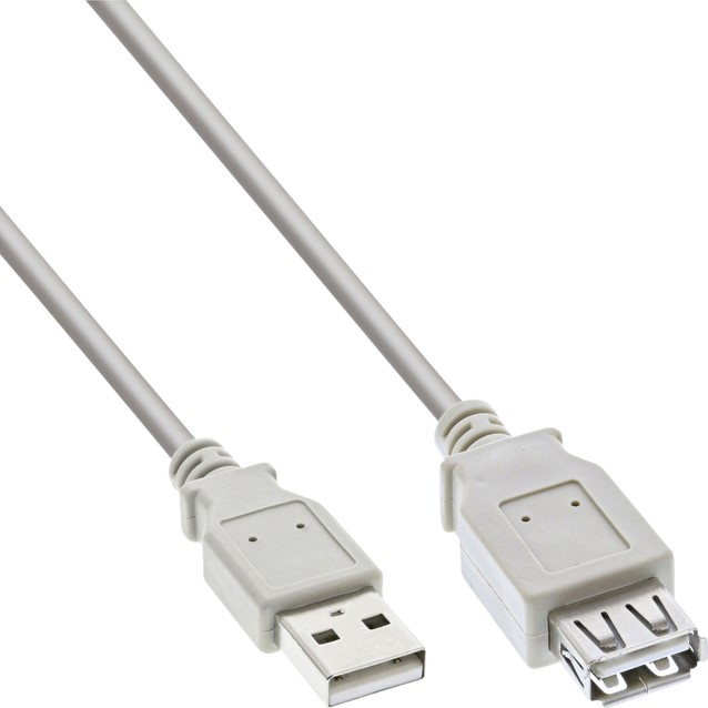 Kabel verlengkabel USB-A 2.0 3 meter grijs Bremer Kantoor Centrum