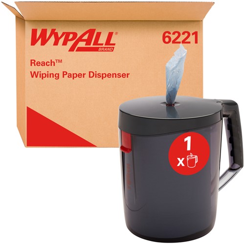 Poetspapierdispenser WypAll L10 Reach draagbare dispenser zwart 6221